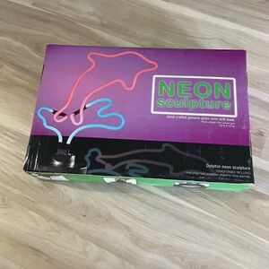 Neon Sculpture Dolphin Light - Pink & Blue Neon